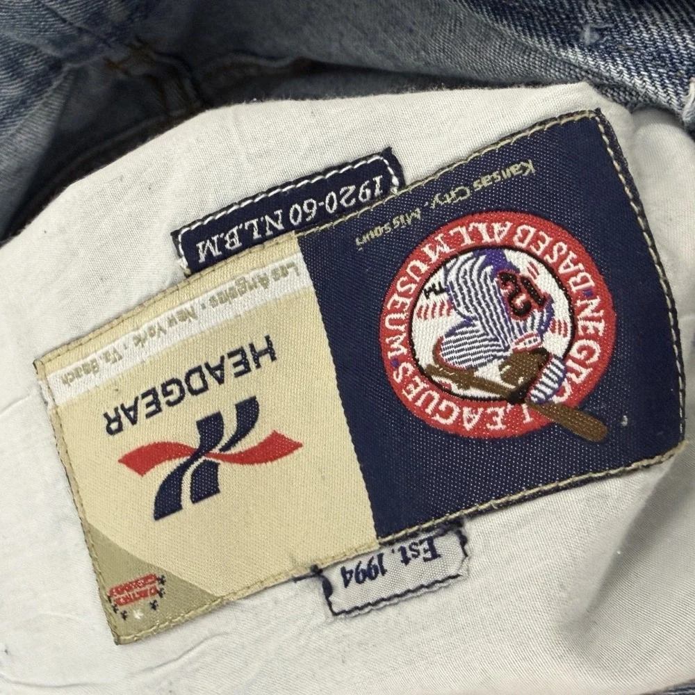 Headgear Jeans Mens 43 Light Blue Negro Leagues Baseball Museum Patches Baggy